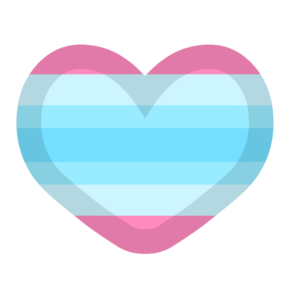  A heart with the colours of the transmasc pride flag with a slightly darkened outline 